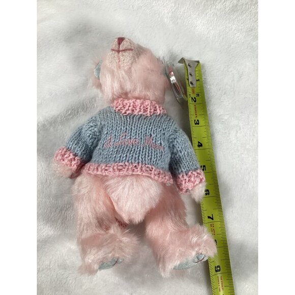 Ty Attic Treasures Collection 2001 I Love Mom  Bear Plush Pink With Sweater NWT - Picture 2 of 6